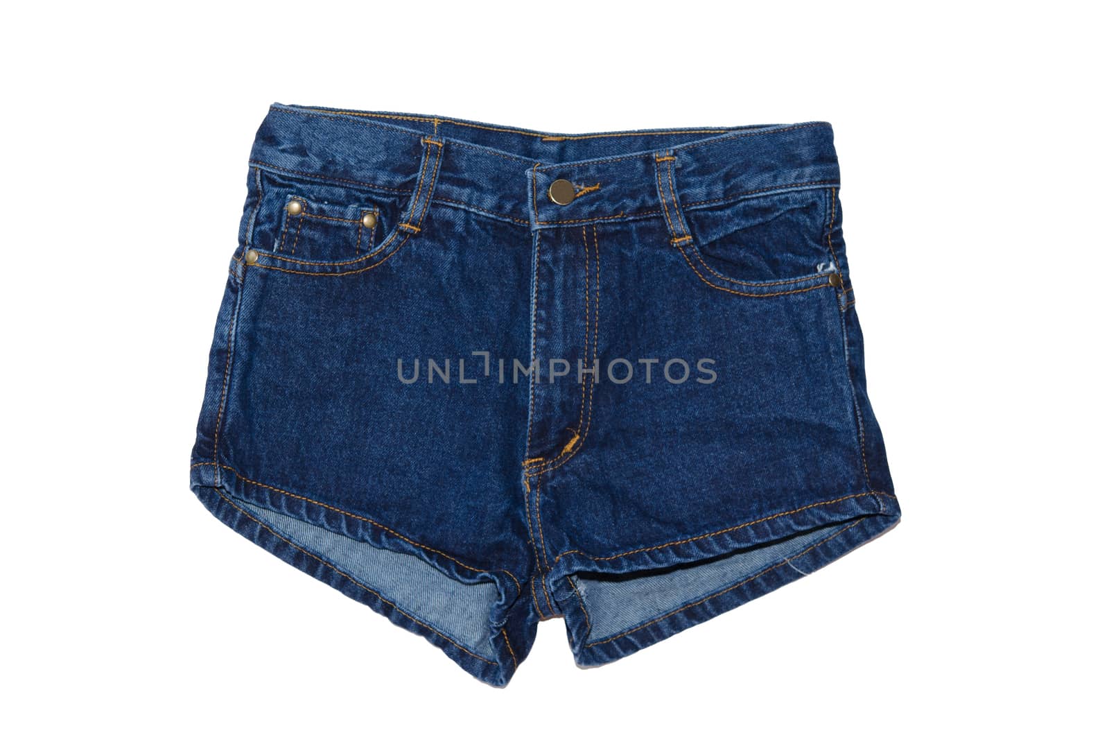 Jeans shorts isolated on the white background.