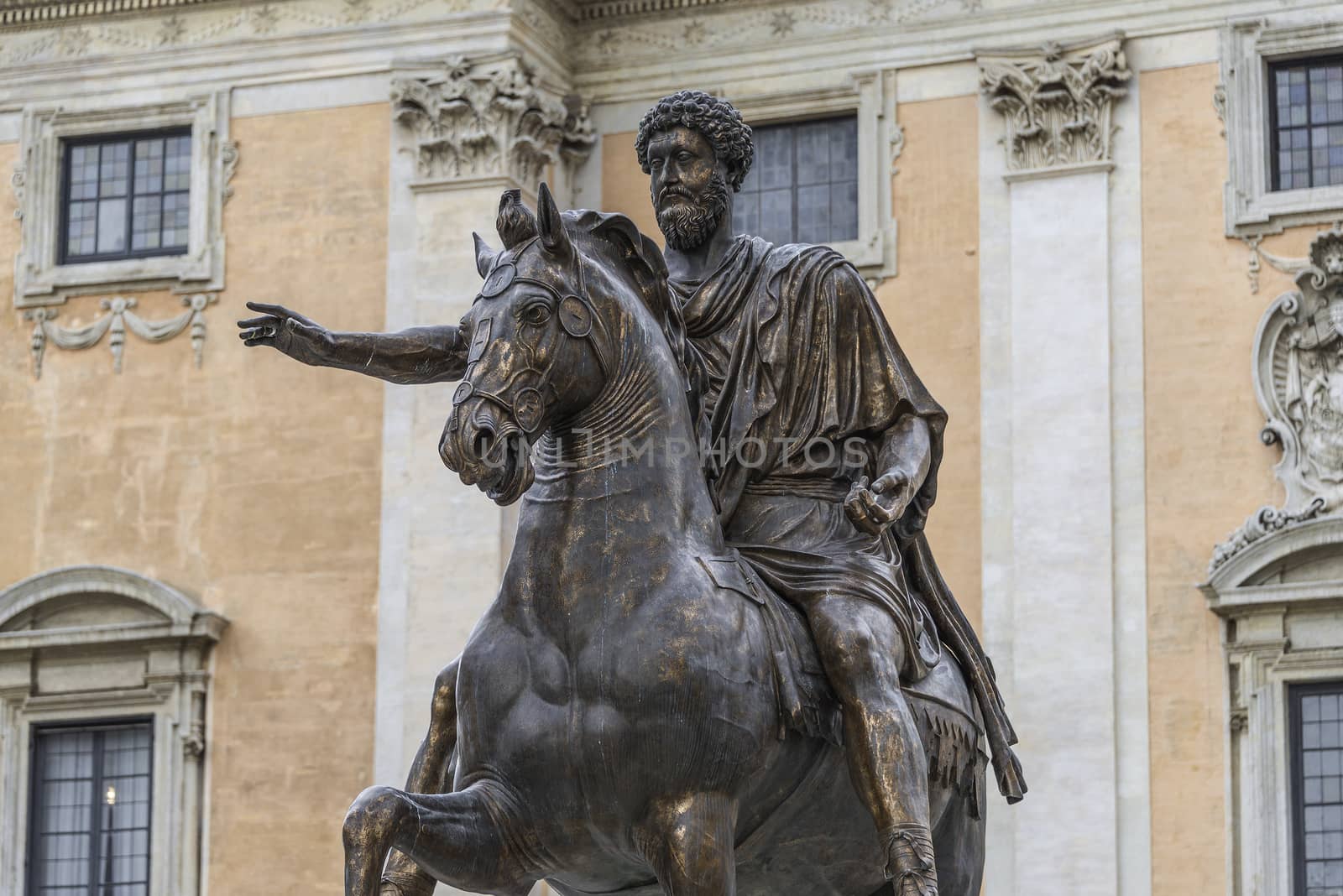 Equestrian Statue of Marcus Aurelius at Piazza del Campidoglio, Rome, Italy, 2014