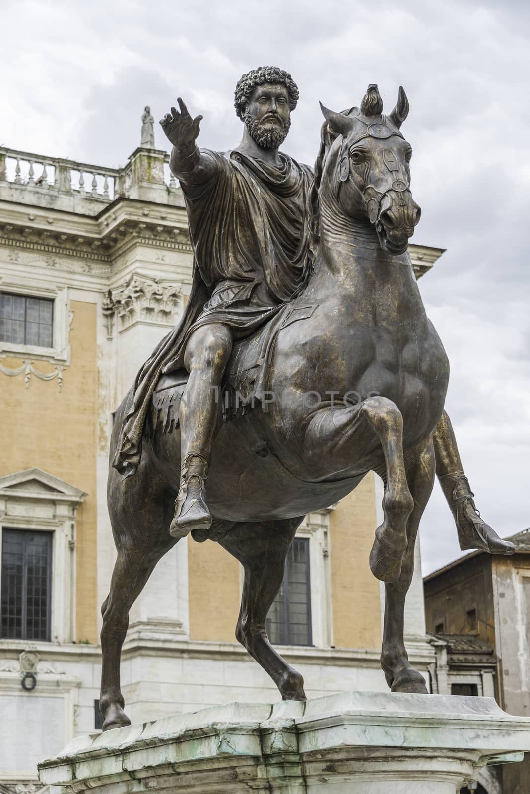 Equestrian Statue of Marcus Aurelius at Piazza del Campidoglio, Rome, Italy, 2014