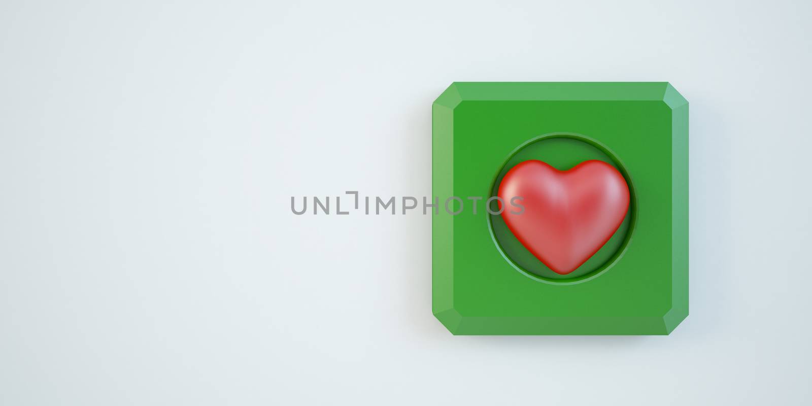 3d glossy switch heart, Valentine day and electrical energy Concept
