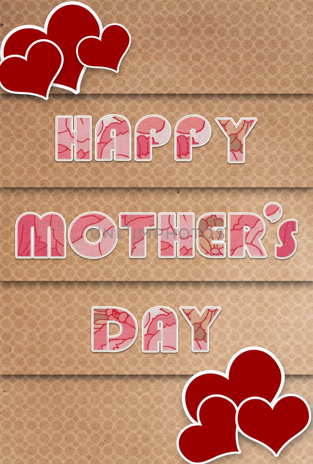 happy mothers day poster with hearts 