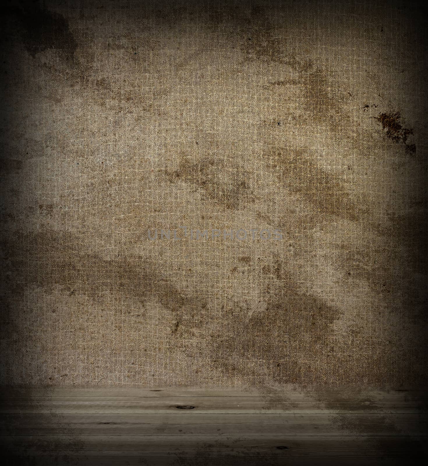 Wooden floor and wall fabric. The background in grunge style