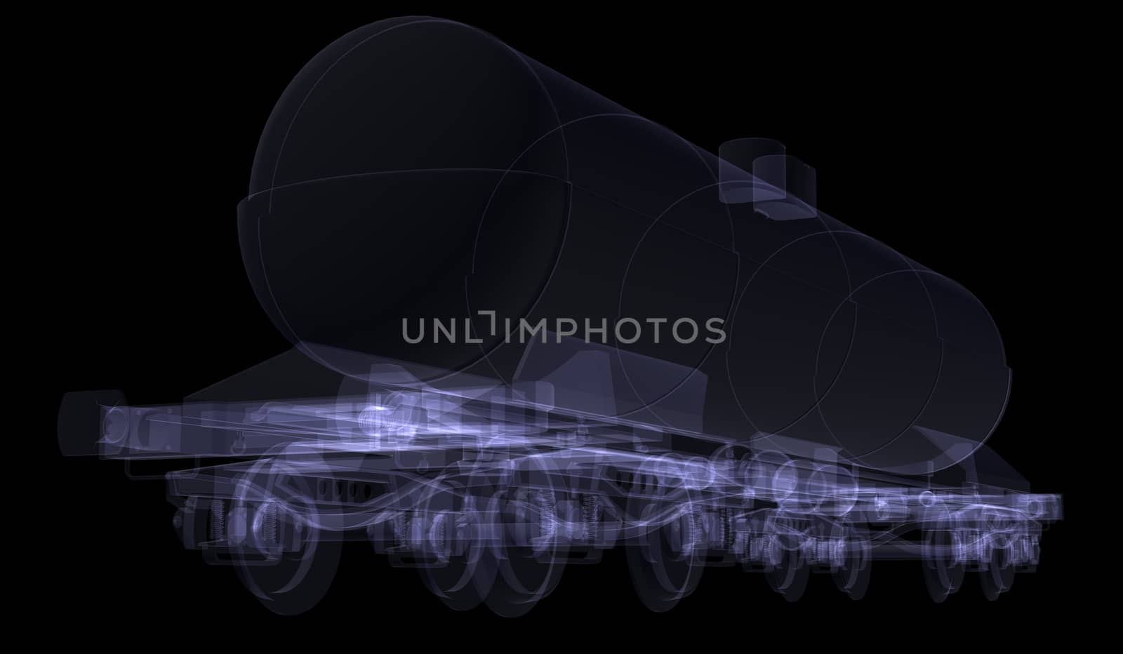 Railway tank. X-ray render by cherezoff