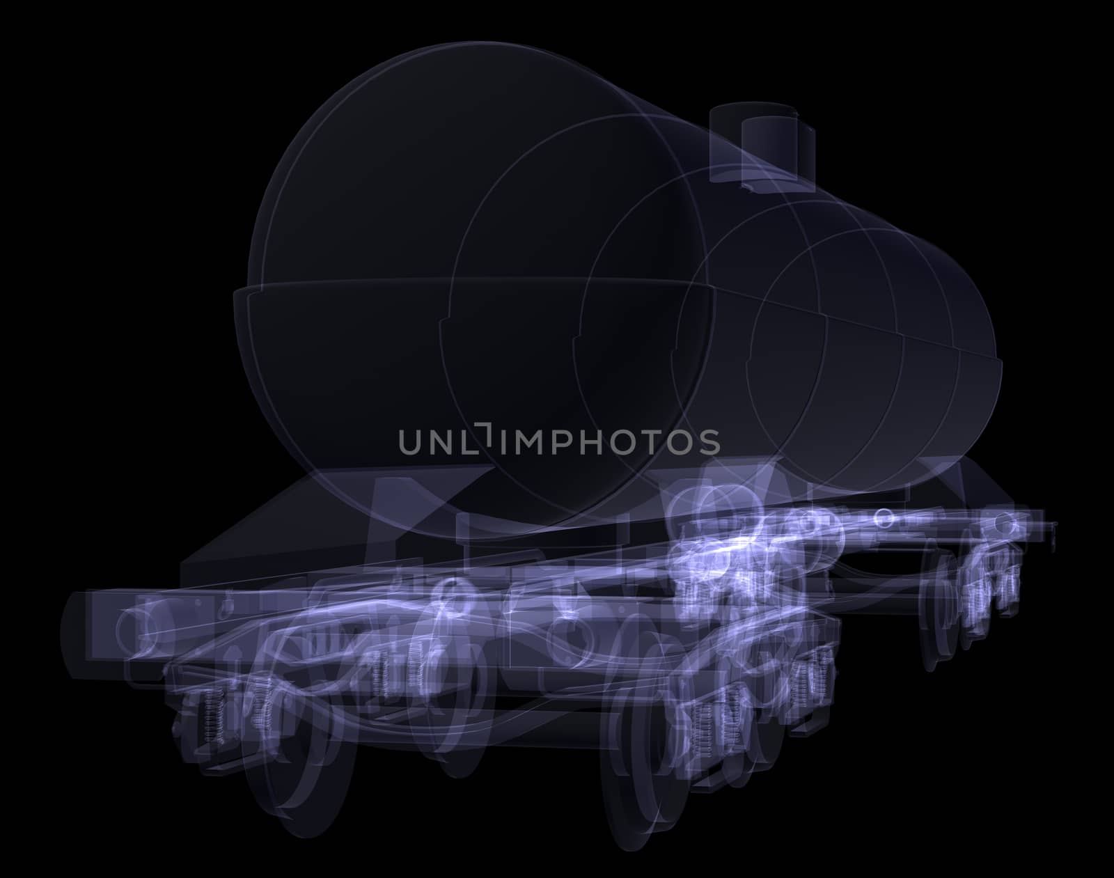 Railway tank. X-ray render by cherezoff