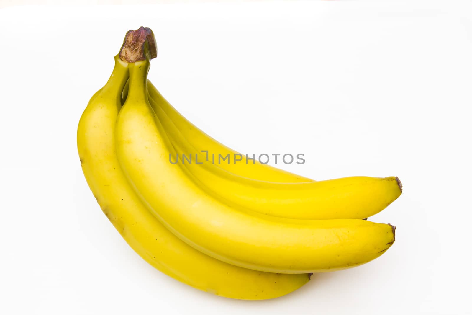 Fresh bananas on white background