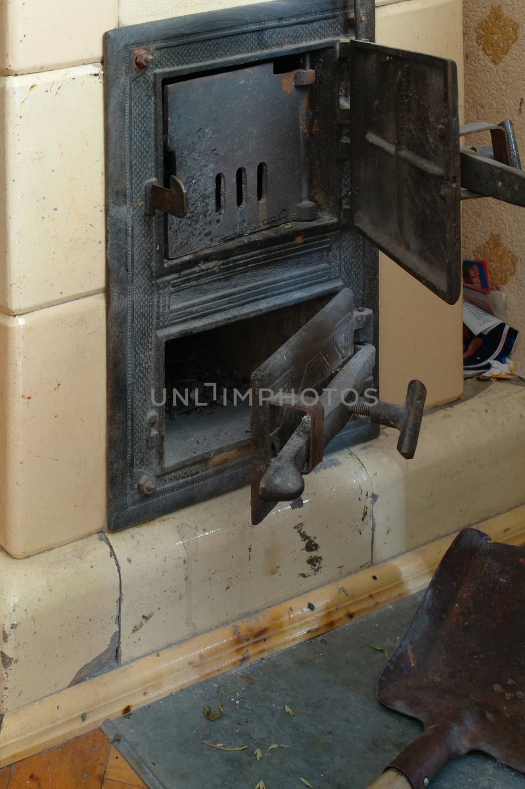 old fire stove door