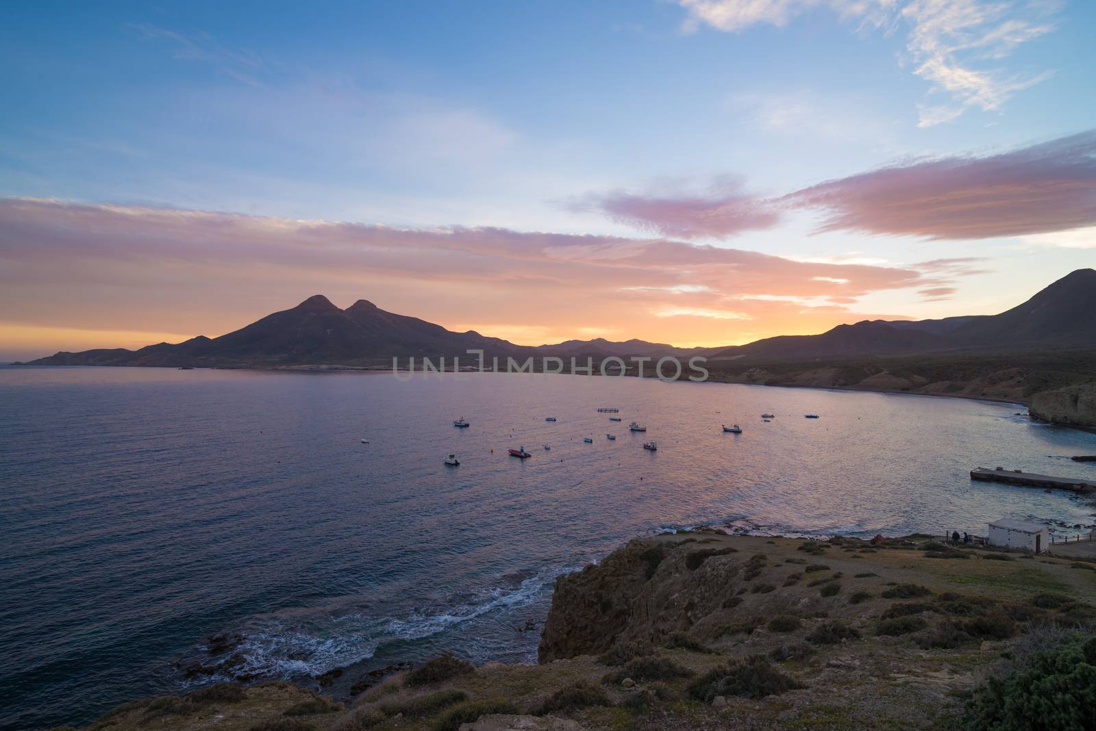 Isleta del Moro bay at dawn, Cabo de Gata, Andalusia