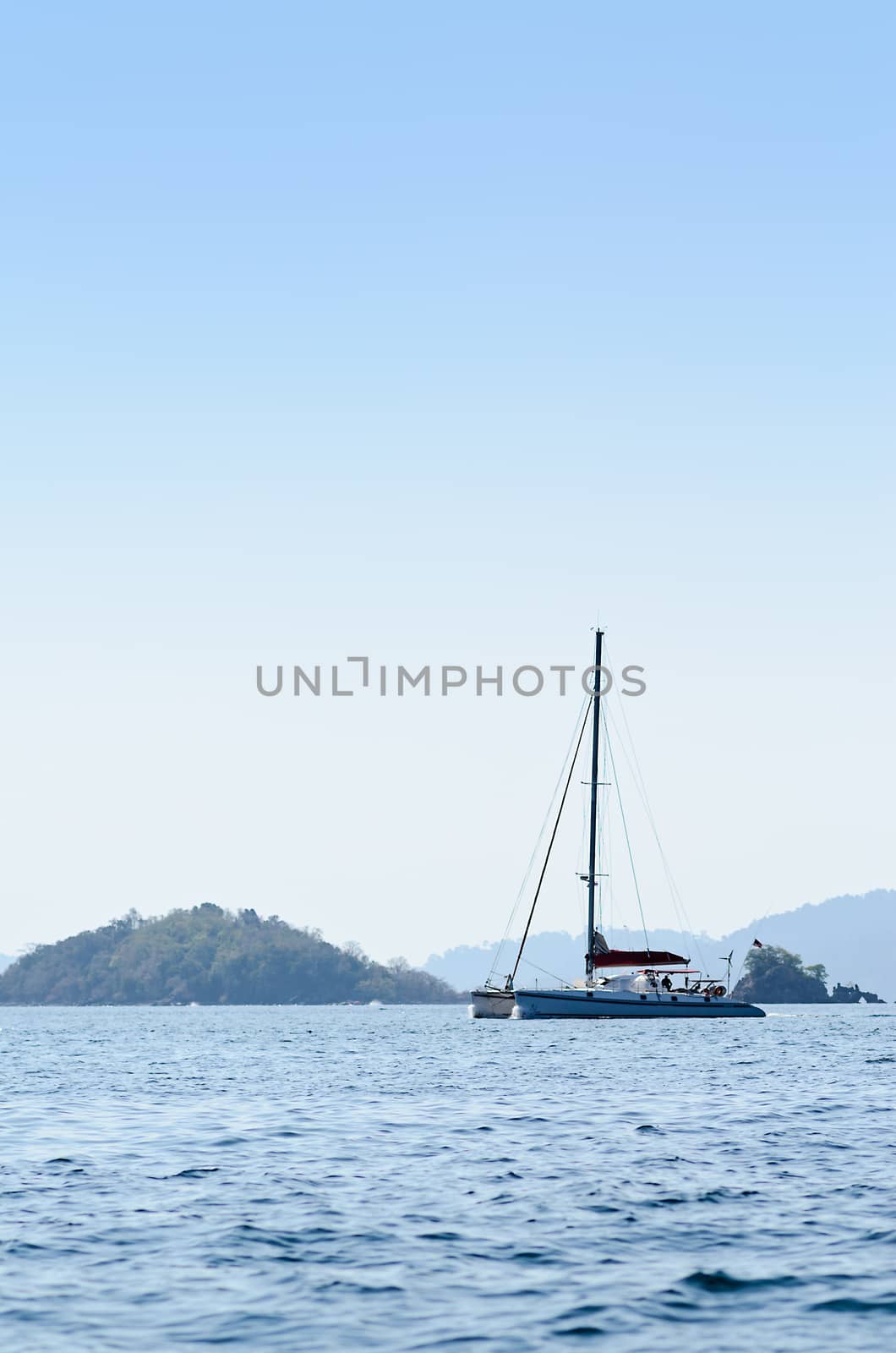 Yatch in the blue sea in Thailand