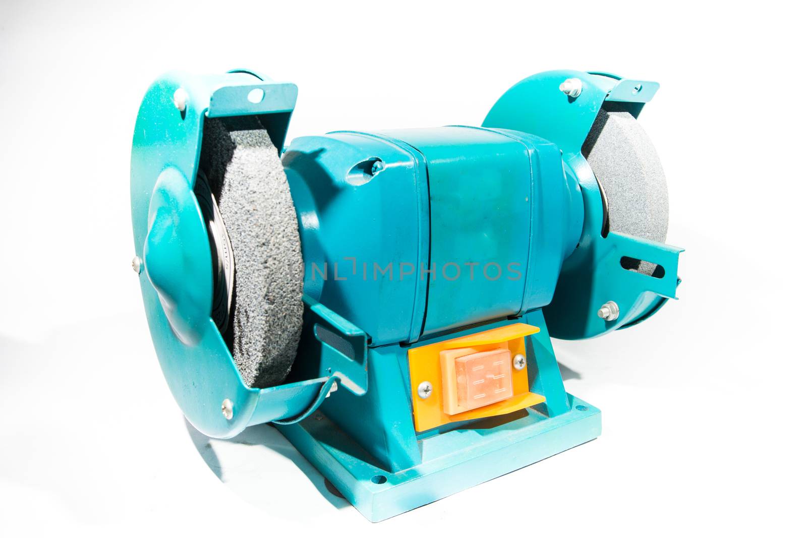 Electric grinder on white background