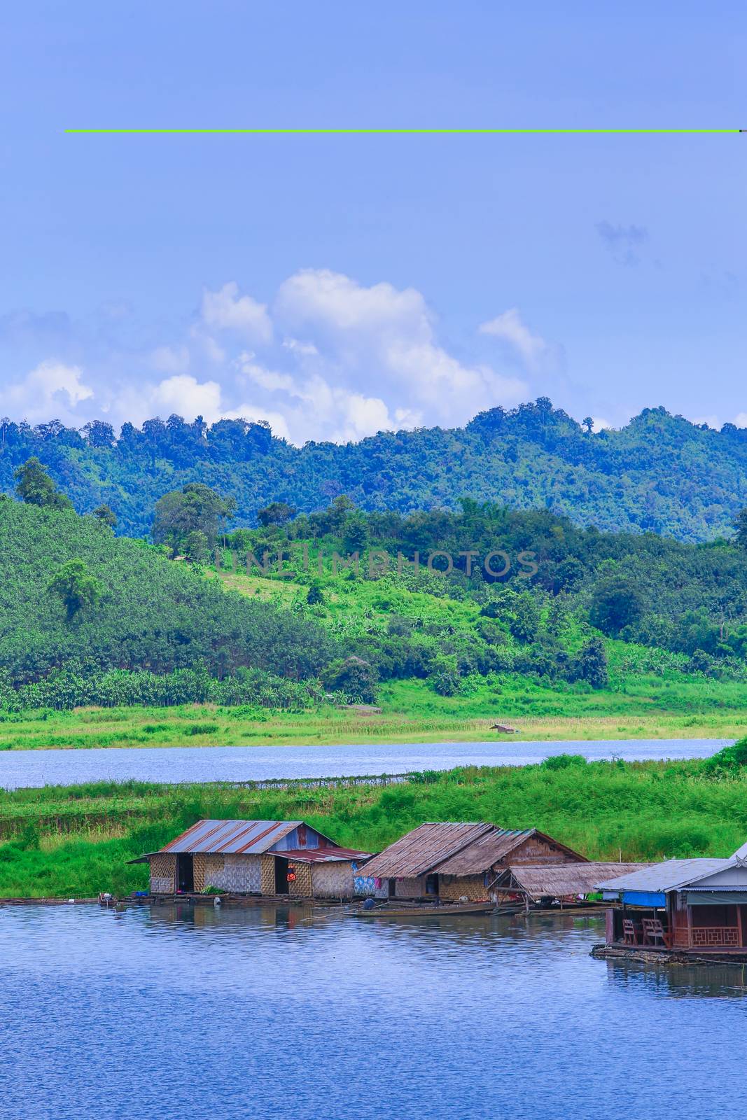 Houses along the river naturally