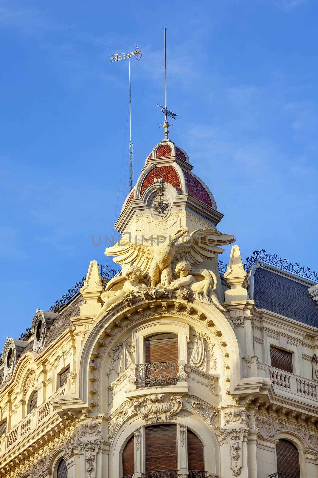 Ornate Spanish Building Statues Dome Granada Andalusia Spain by bill_perry