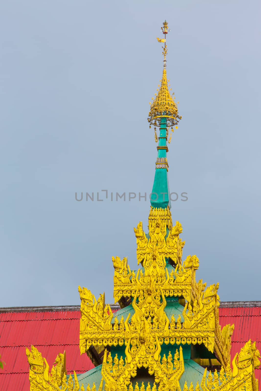 Burmese temple architecture in Thailand.