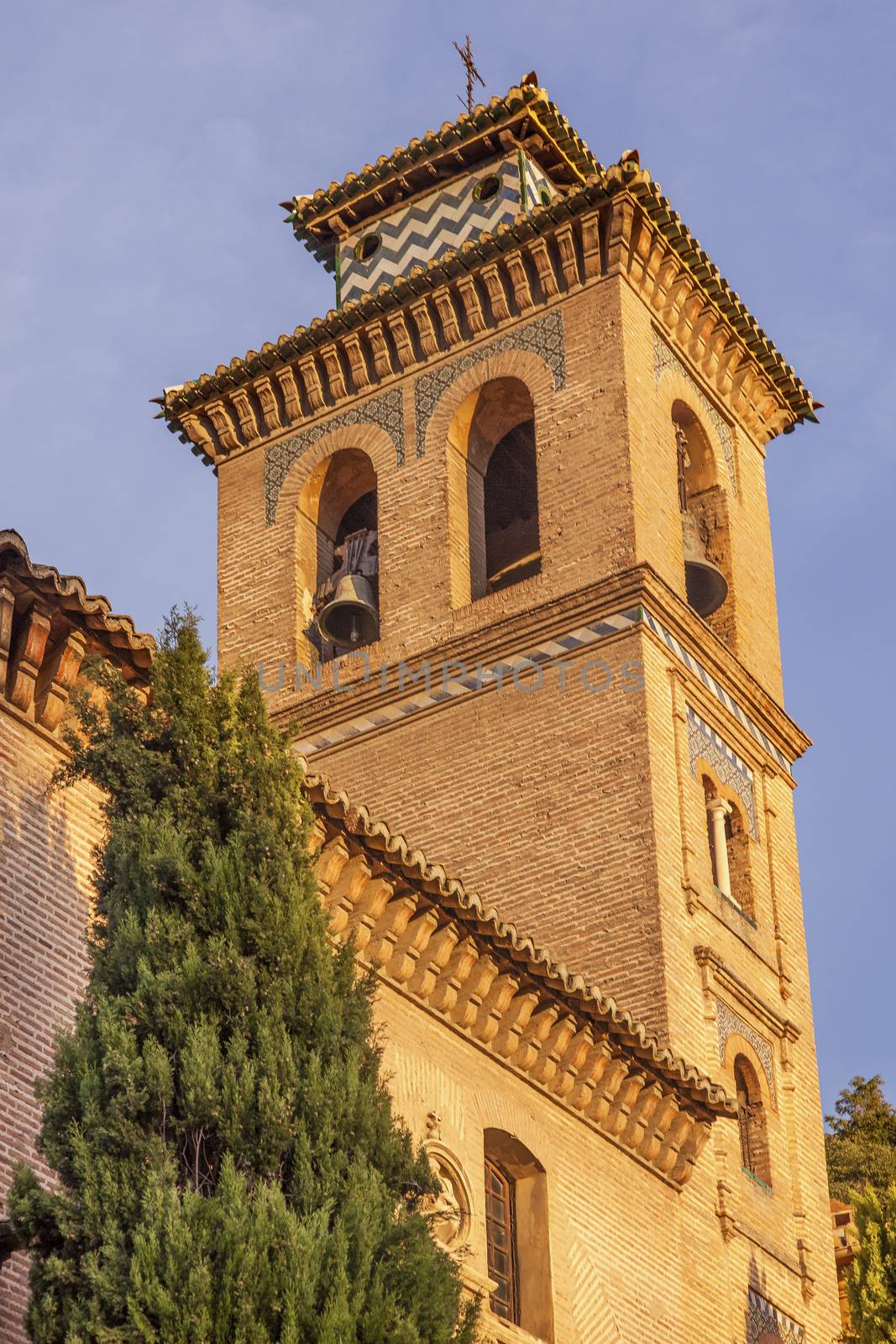 Church of Santa Anna Iglesia de Santa Anna Granada Andalusia Spain  Built in the 1500s in Mudejar style on the Rio Darro.