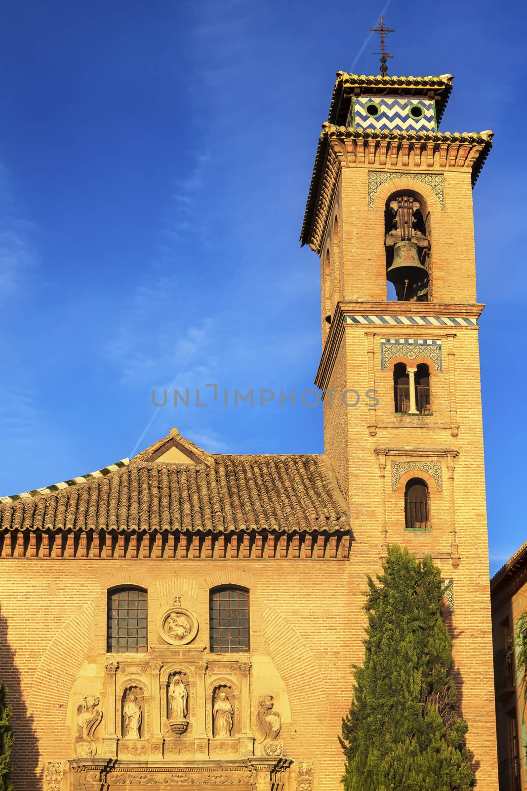 Church of Santa Anna Iglesia de Santa Anna Granada Andalusia Spain  Built in the 1500s in Mudejar style on the Rio Darro.