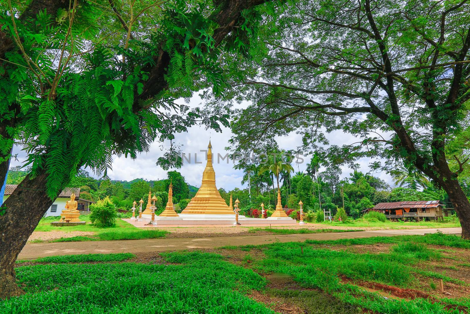 Pagoda in the countryside thailand.