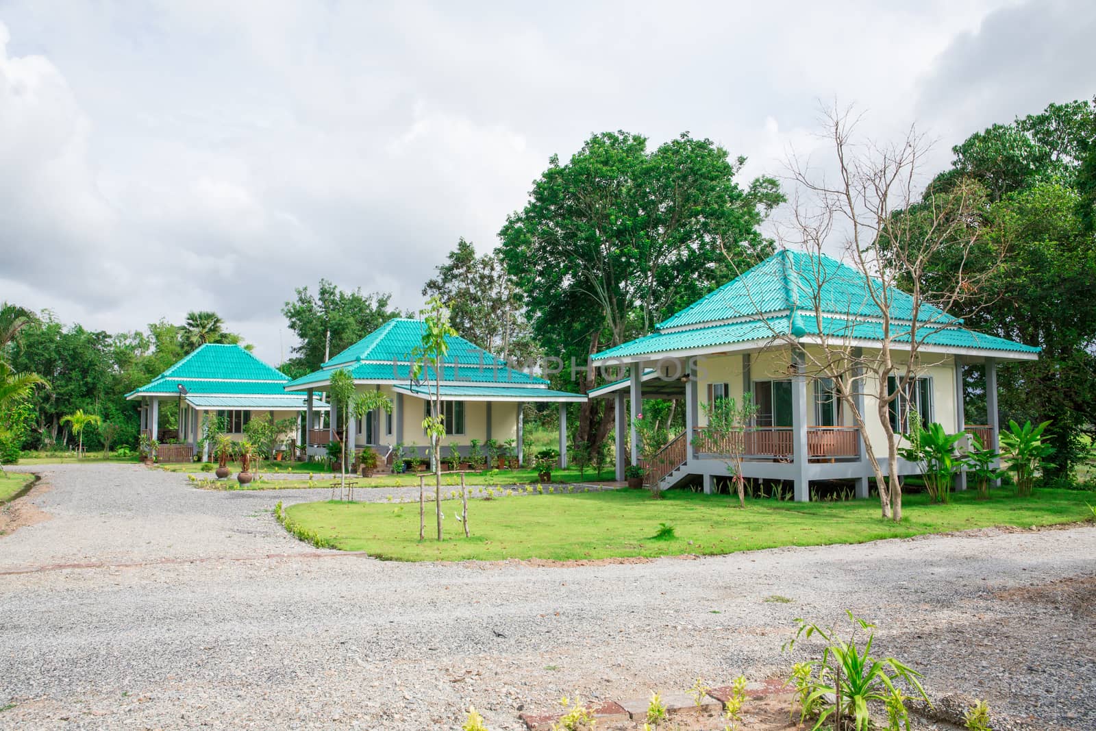 Thailand tourist resort lodges.