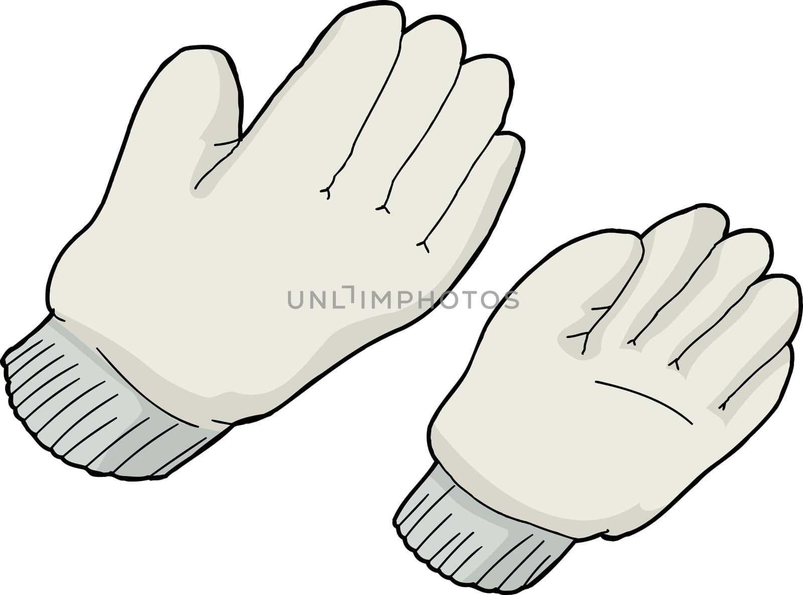 Generic work gloves over isolated white background