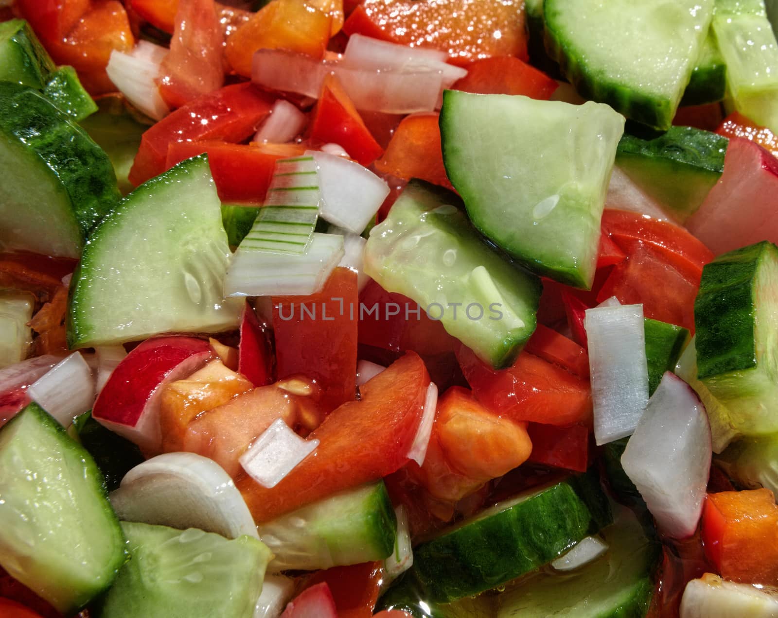 Vegetable salad in oil and spices