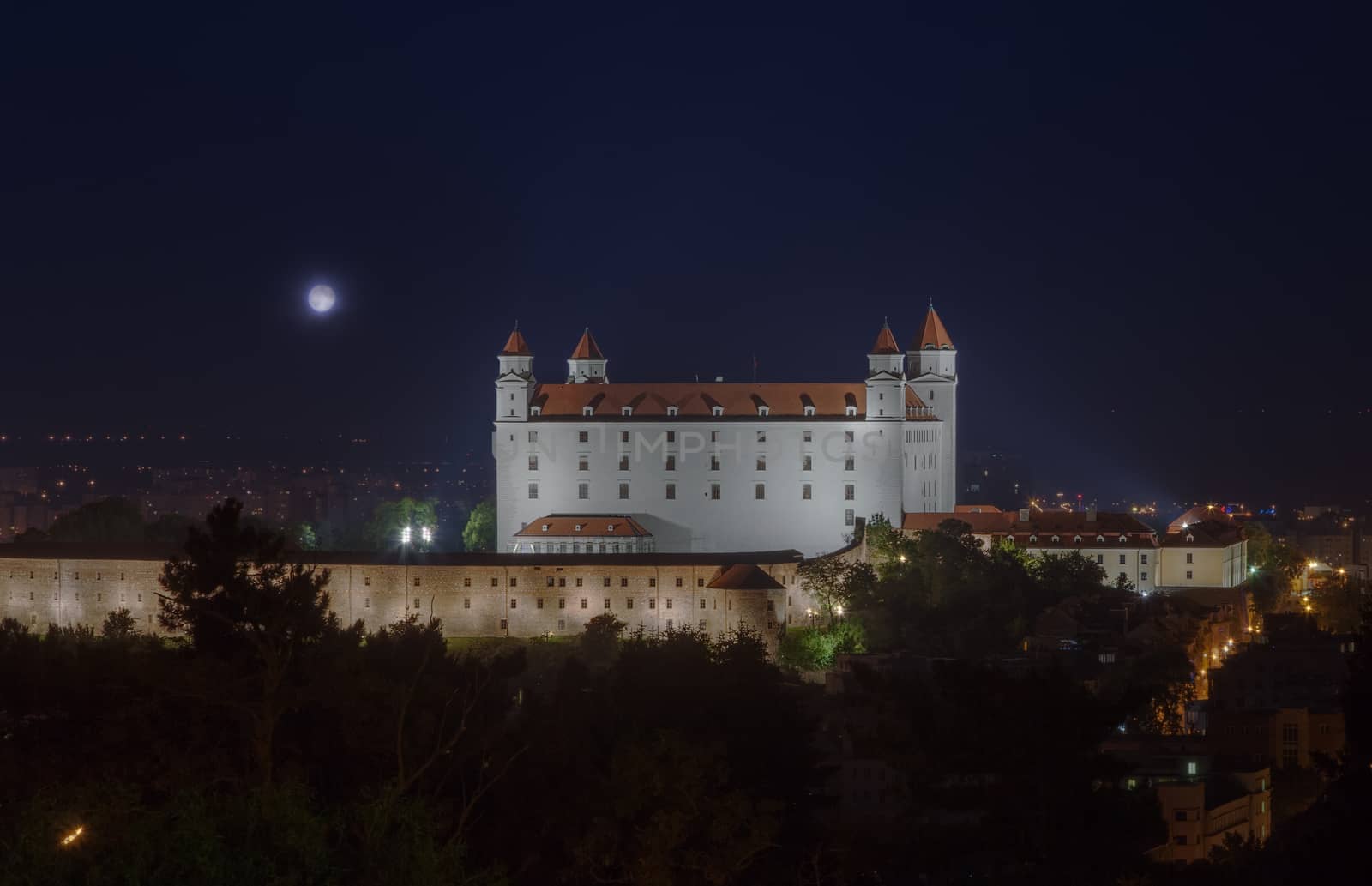 Castle of Bratislava,the capital of Slovakia,a night view