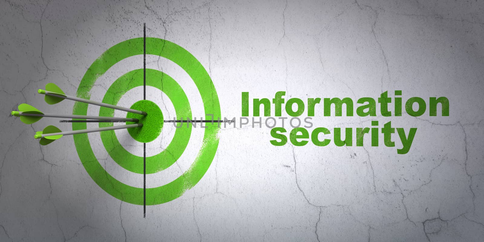 Security concept: target and Information Security on wall background by maxkabakov