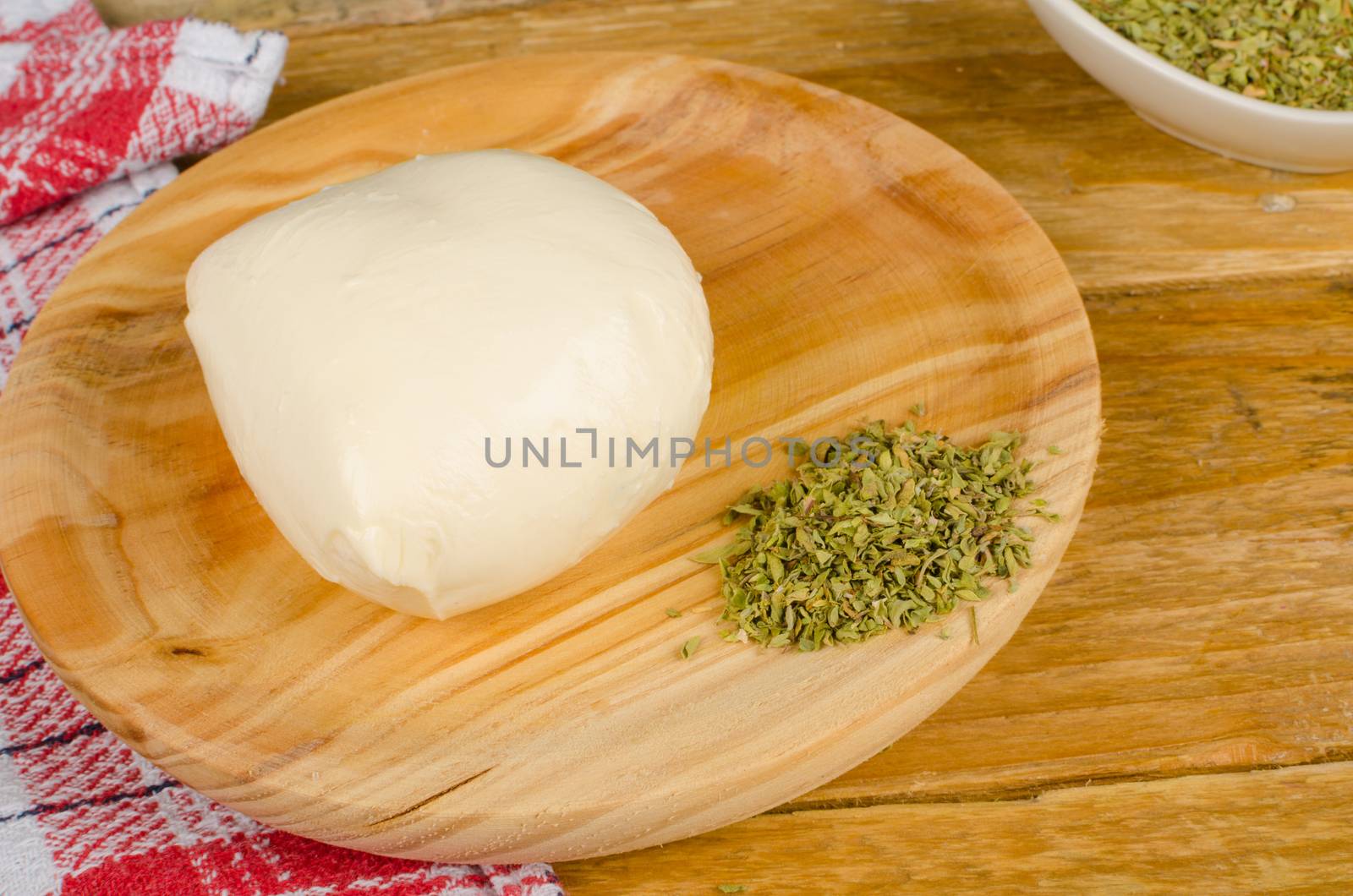 Mozzarella and oregano cheese, basic pizza ingredients