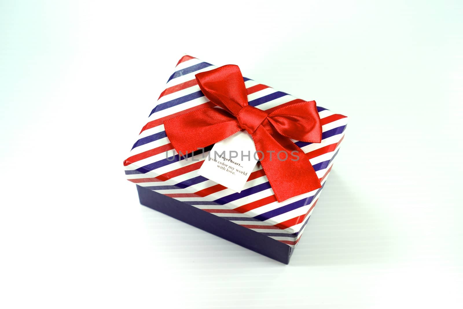 colorful gift box on white scene,shallow focus