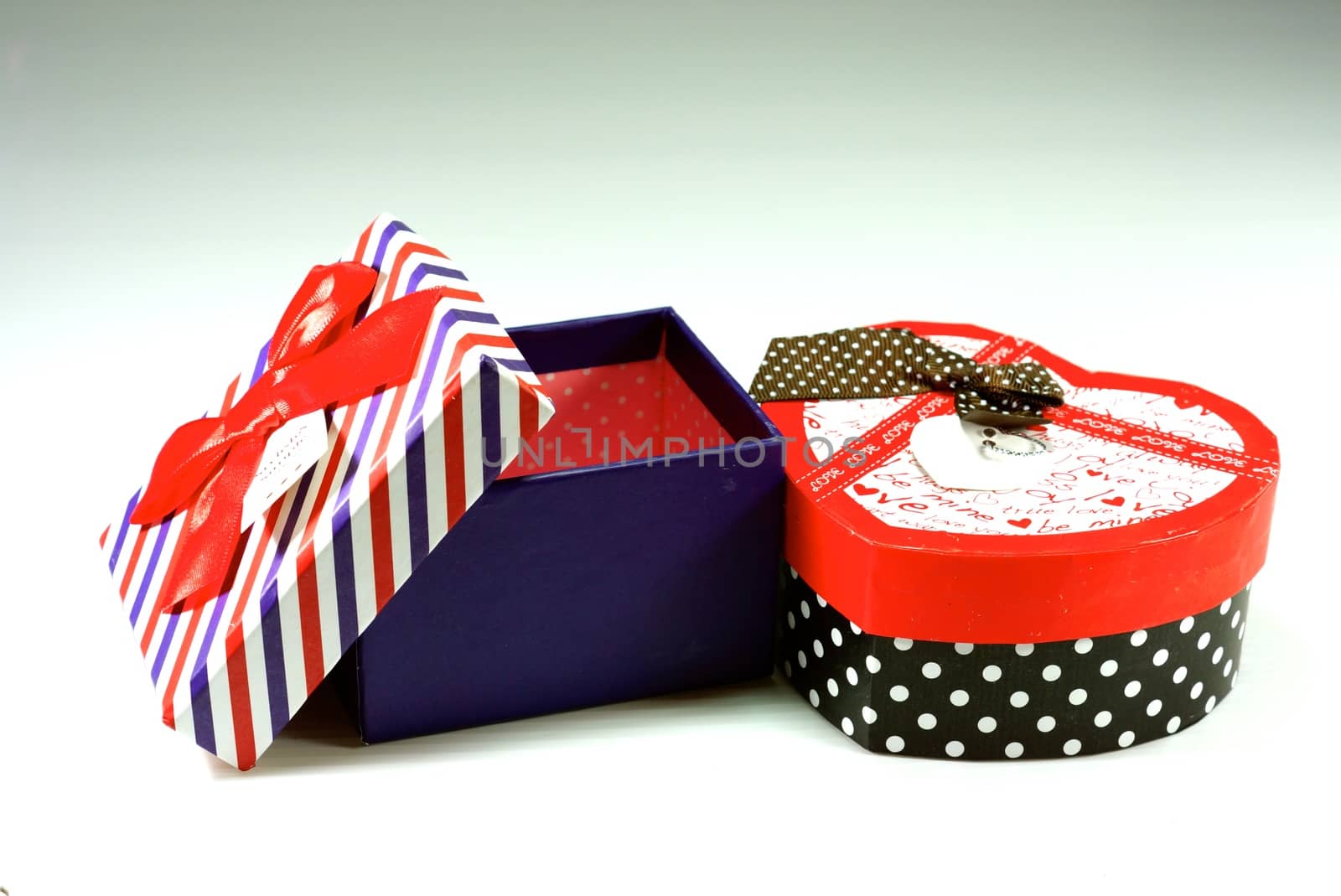 colorful gift box on white scene,shallow focus