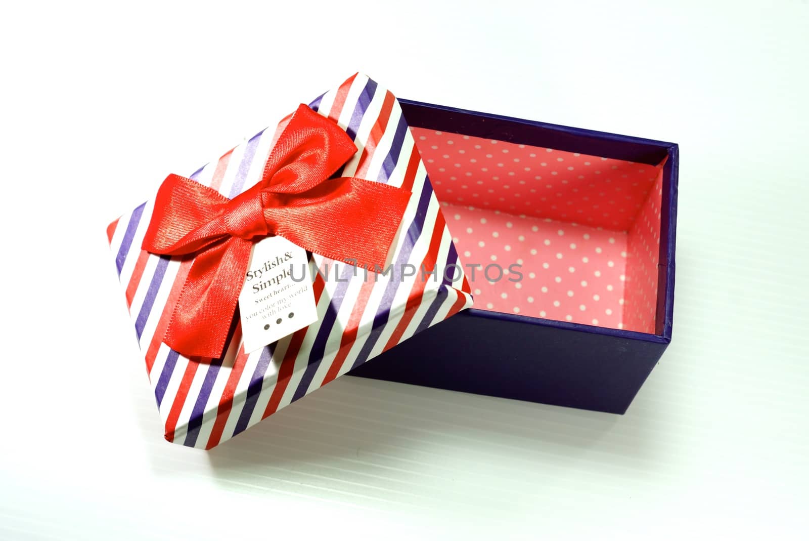 colorful gift box on white scene,shallow focus