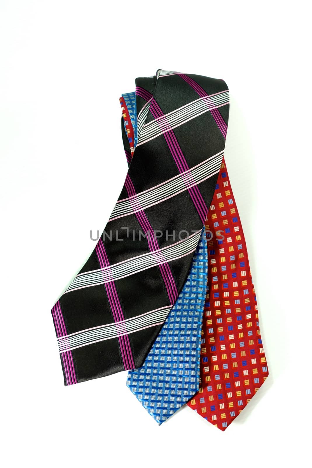 beautiful necktie on white scene,shallow focus