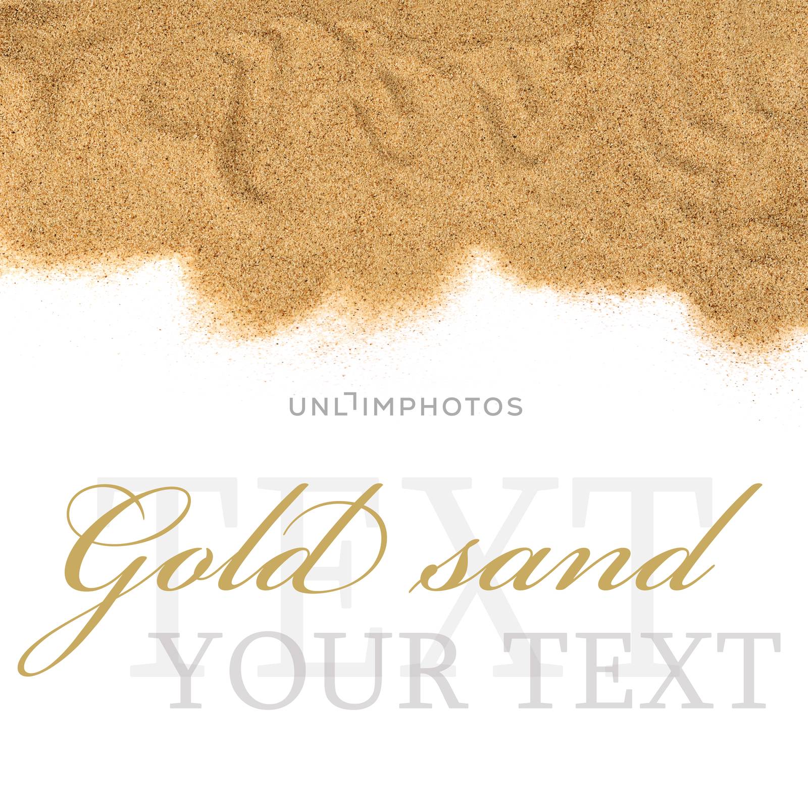 The sand isolated on white background close-up