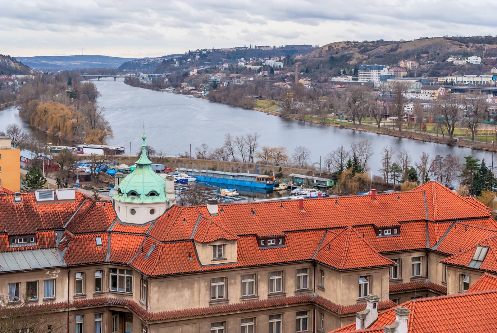 Prague panorama view from Vysehrad, Czech Republic