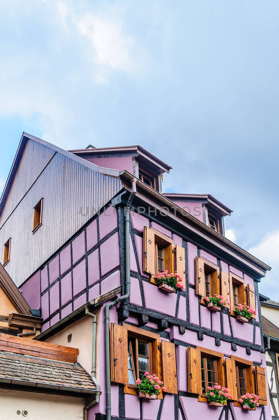 typical Alsace half timbered house, Strasbourg France
