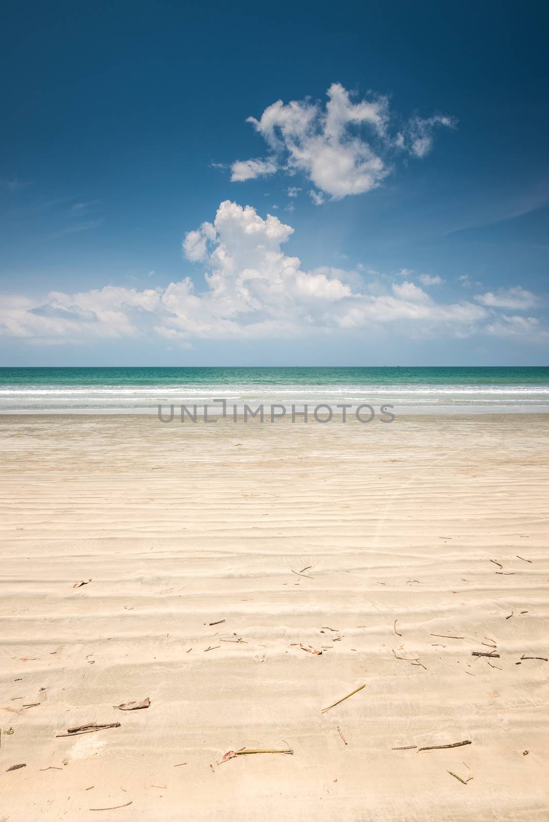 Sea beach and blue sky in Thailand