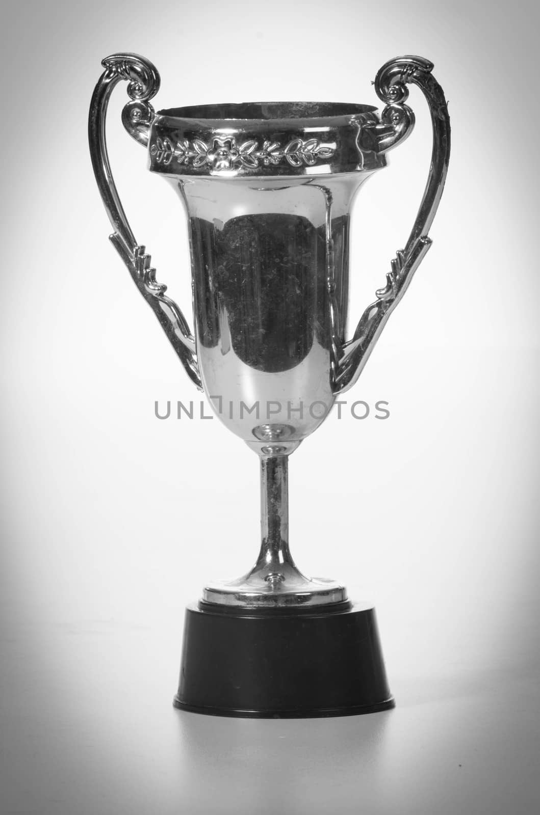 trophy in black and white