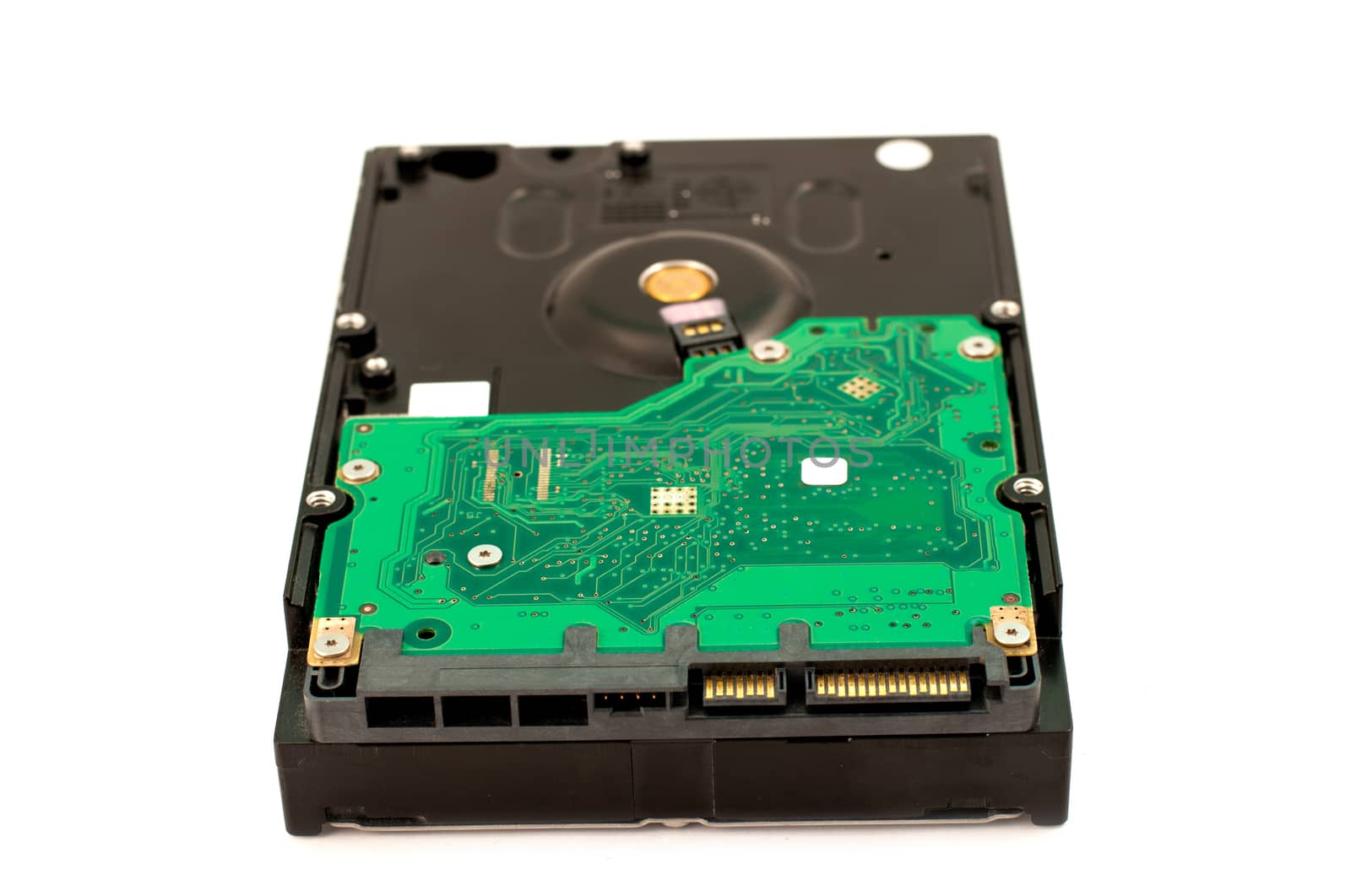 sata hard disk drive on white background