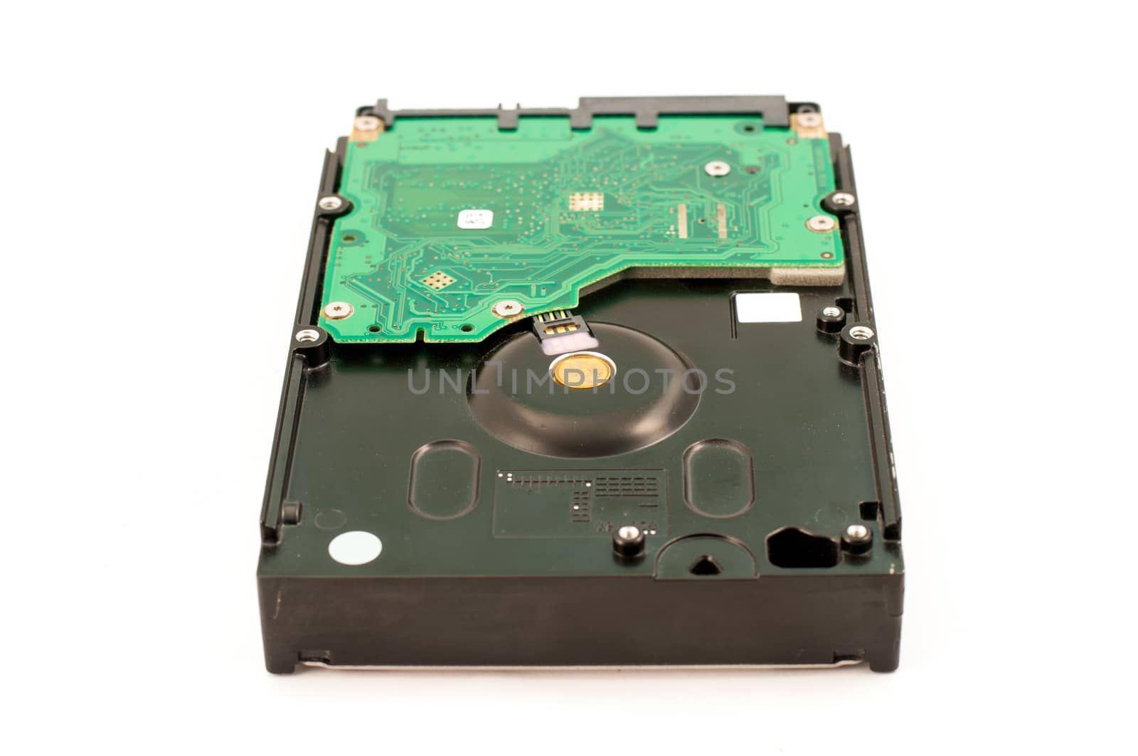 sata hard disk drive on white background