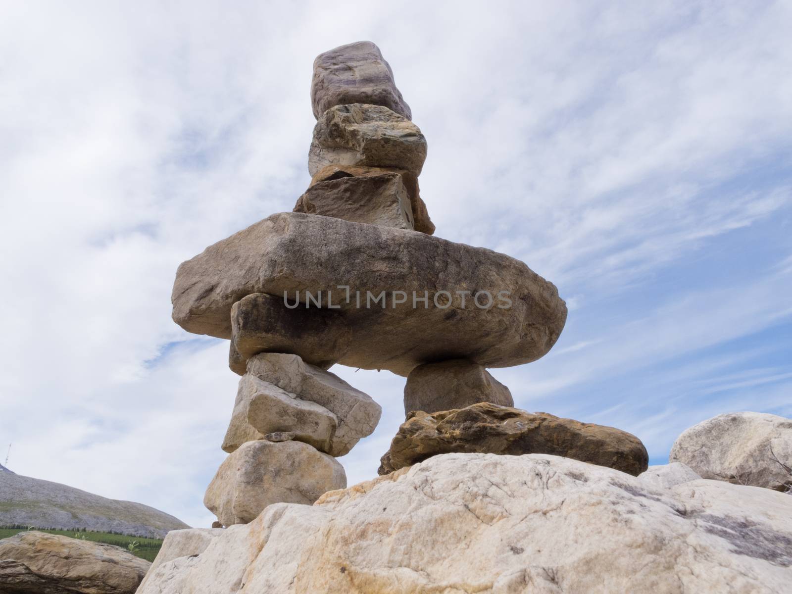 Cairn trail marker Inuksuk large stacked stones by PiLens