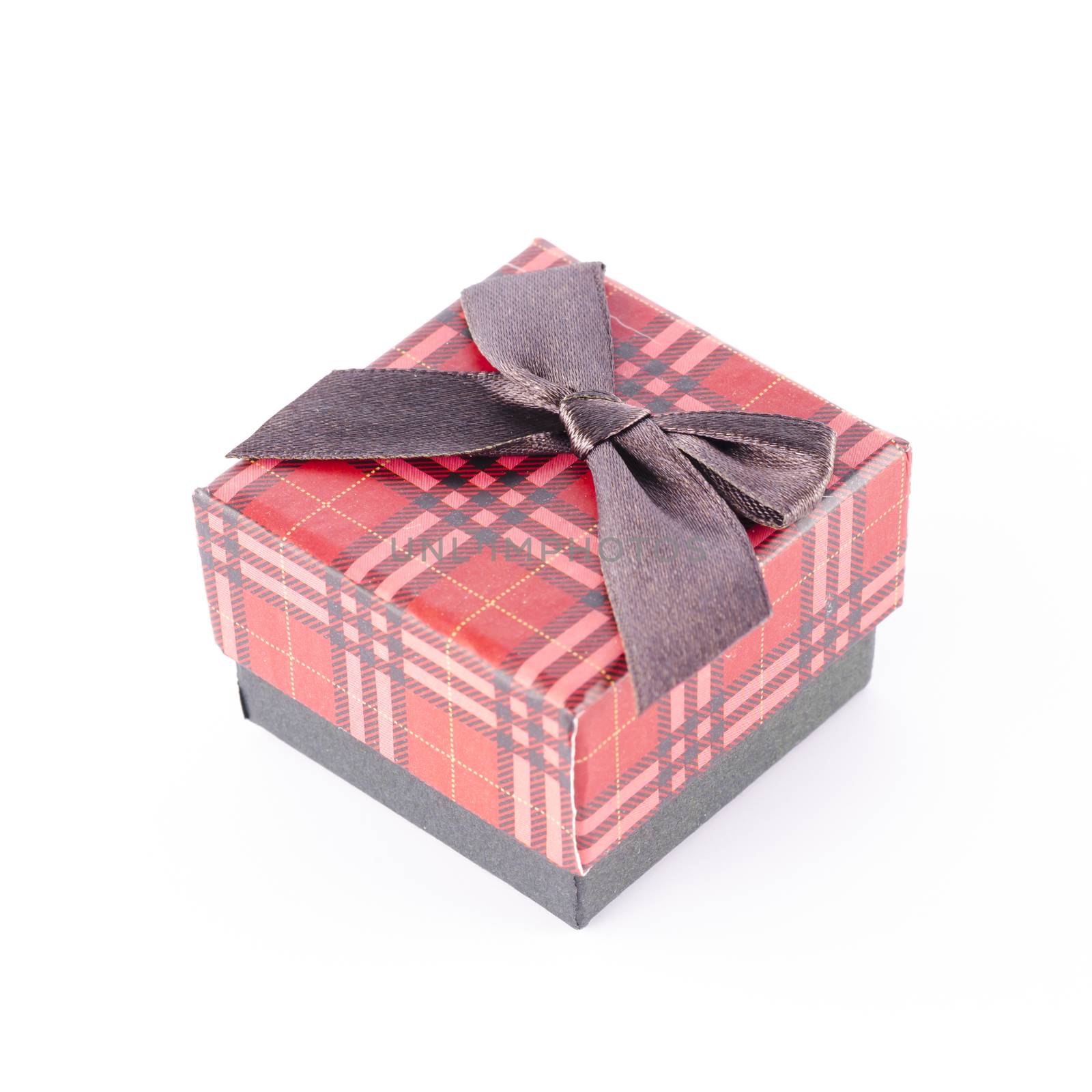 red gift box scotch line isolated on white background