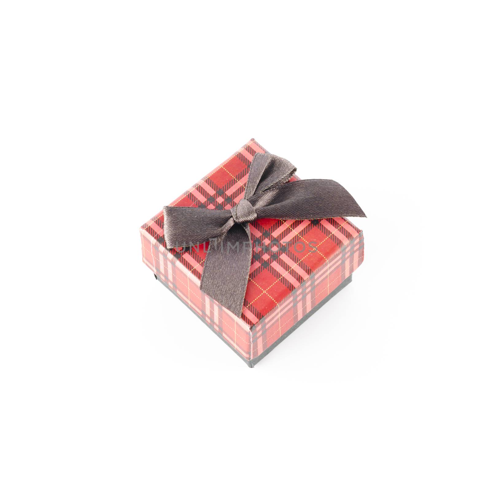 red gift box scotch line isolated on white background