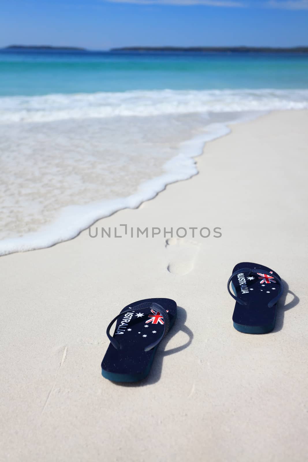 Australian flag thongs beach vacation celebration by lovleah