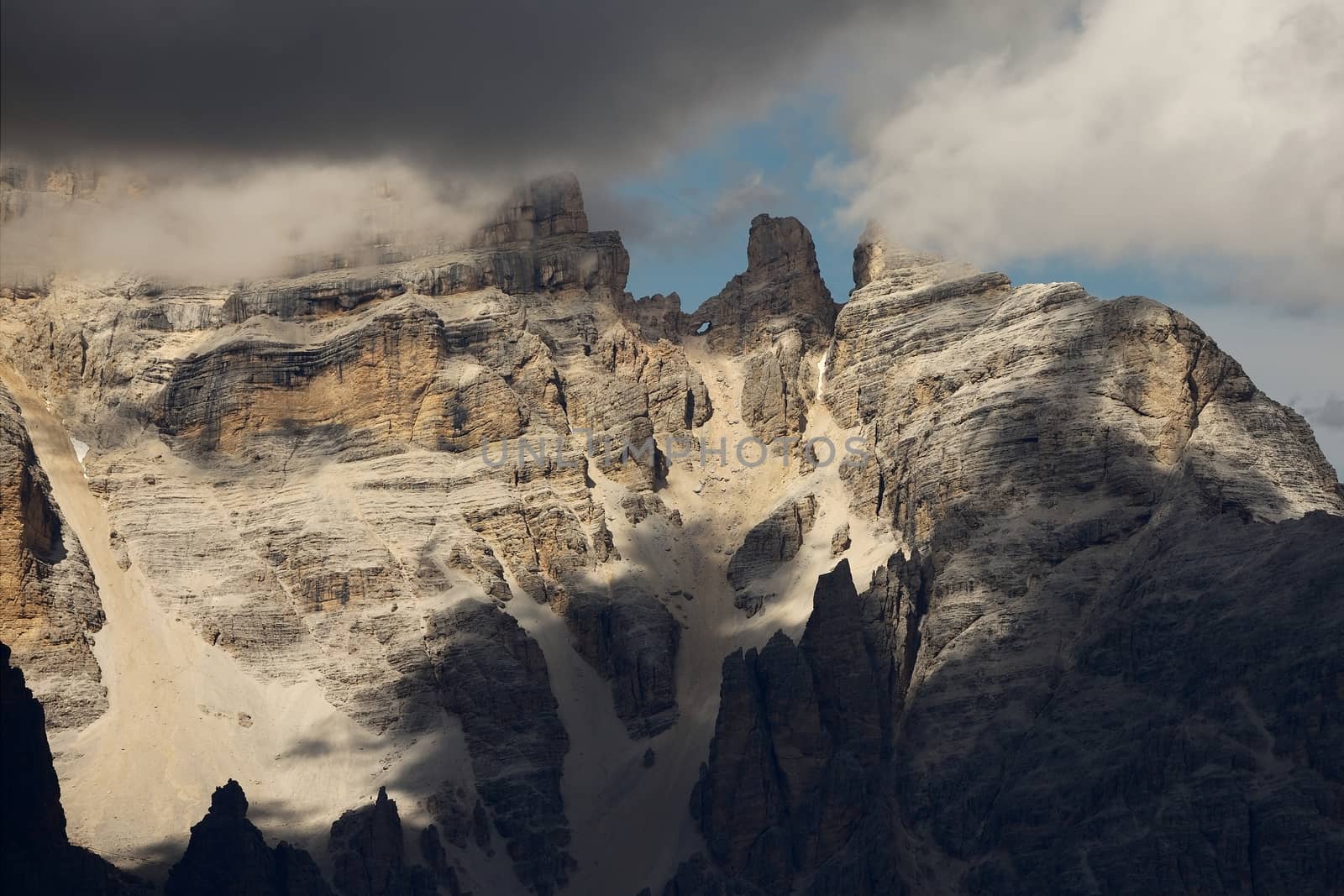 High mountain cliffs in the Dolomites