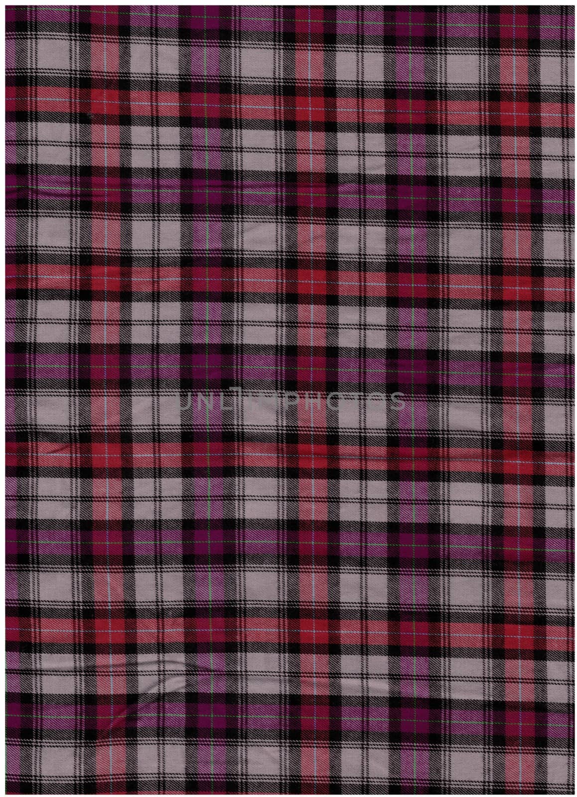 Red tartan cotton fabric