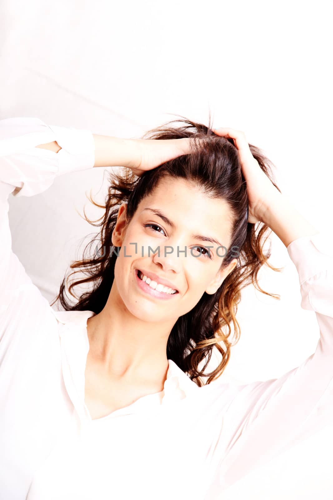 Portrait of a beautiful, laughing, hispanic Woman.