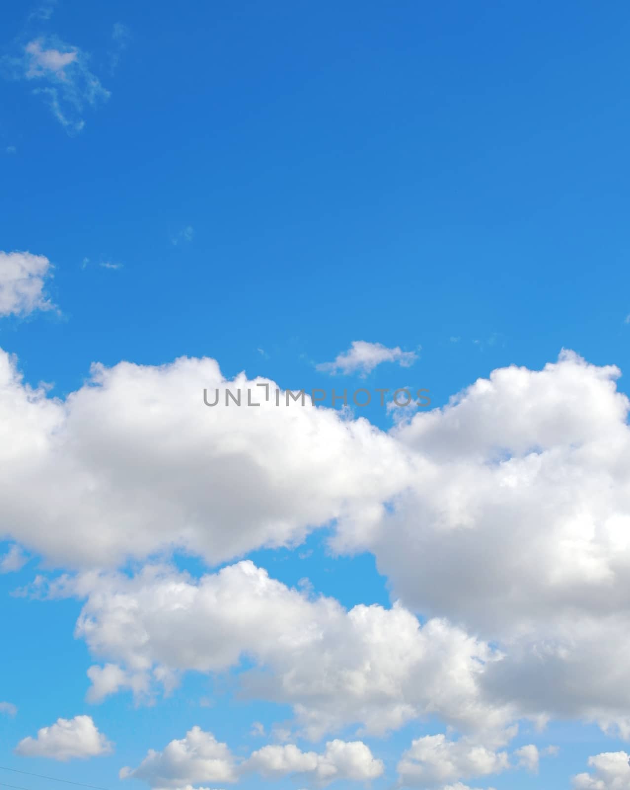 Beautiful blue sky with white clouds