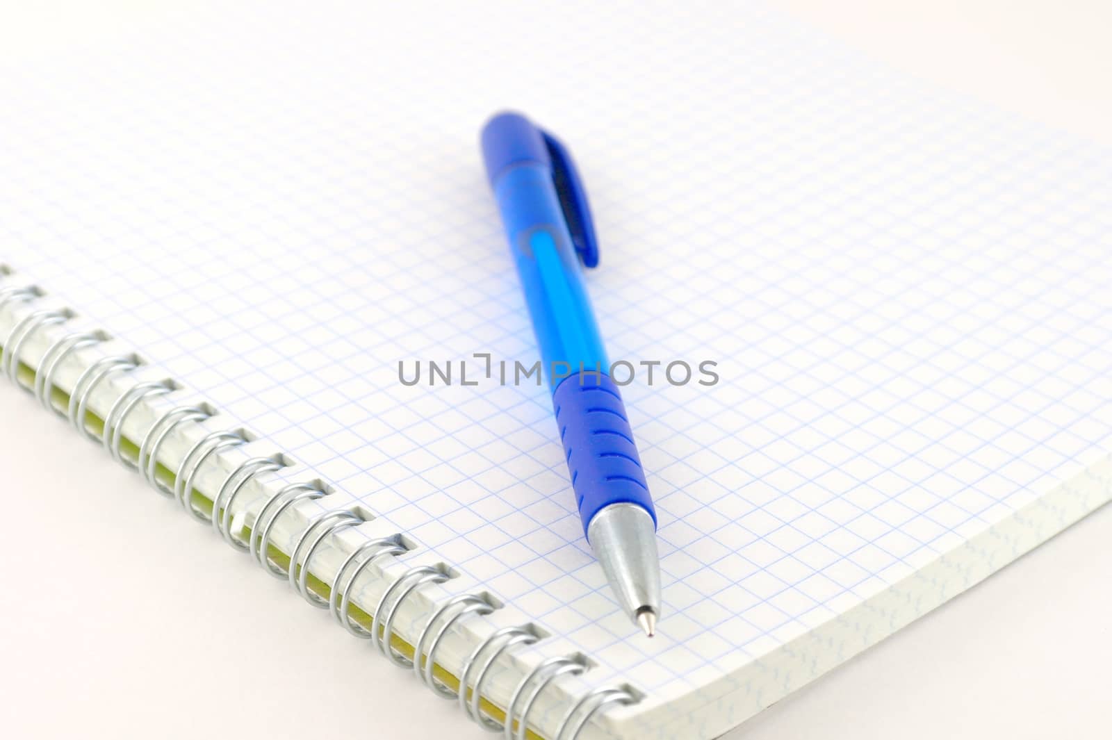 Blue pen with copy-book