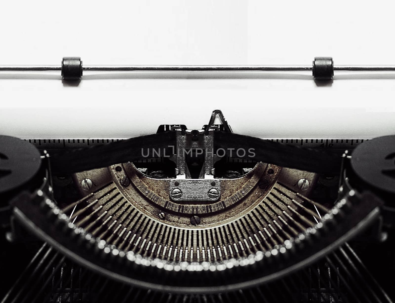 Typewriter with Blank Document Paper