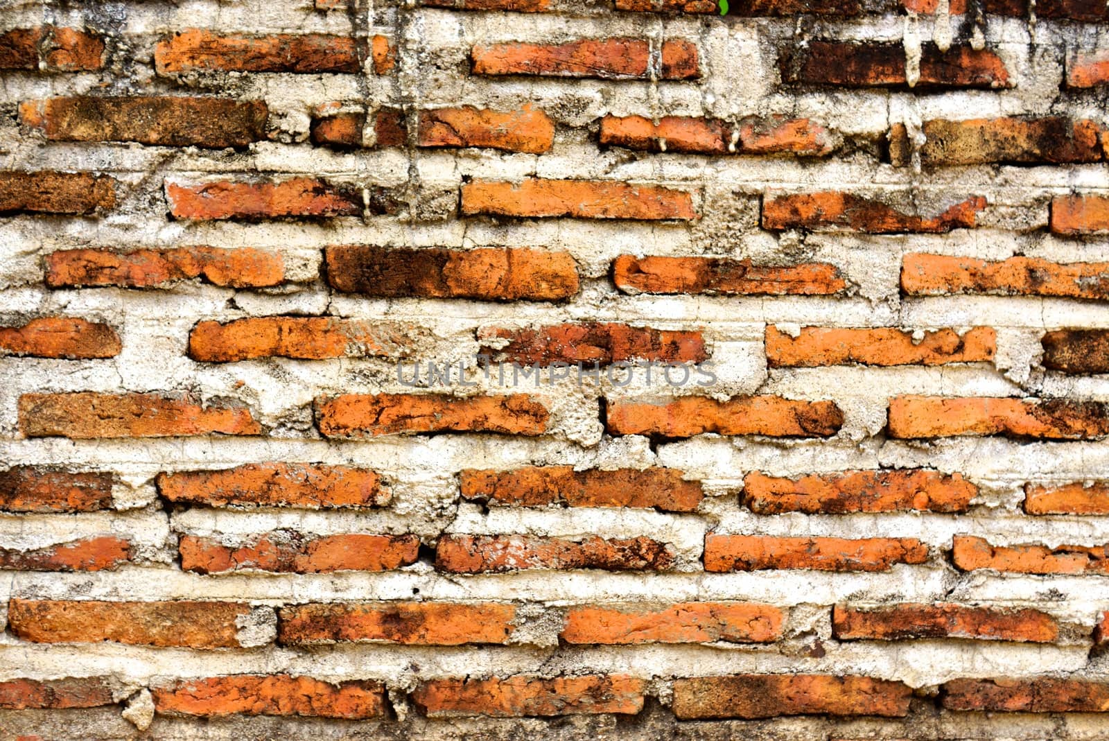 detail of wall that made from bricks and cement