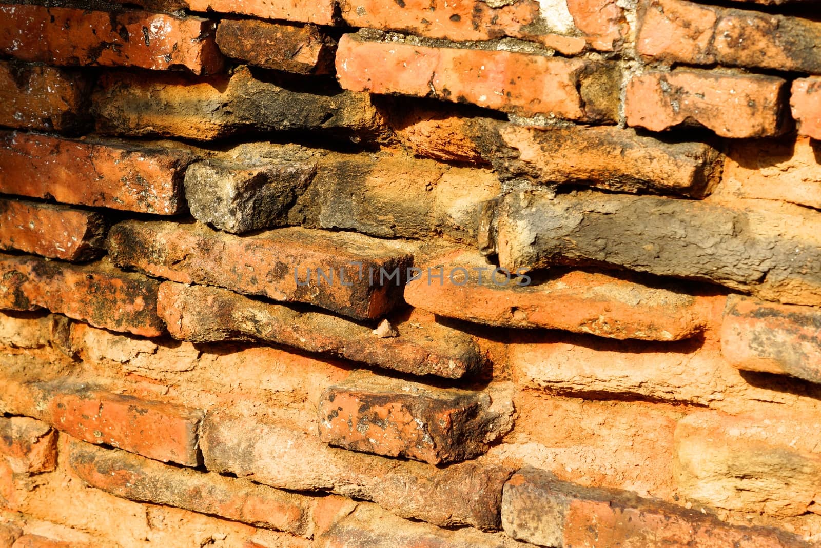 detail of ancient bricks wall,shallow focus