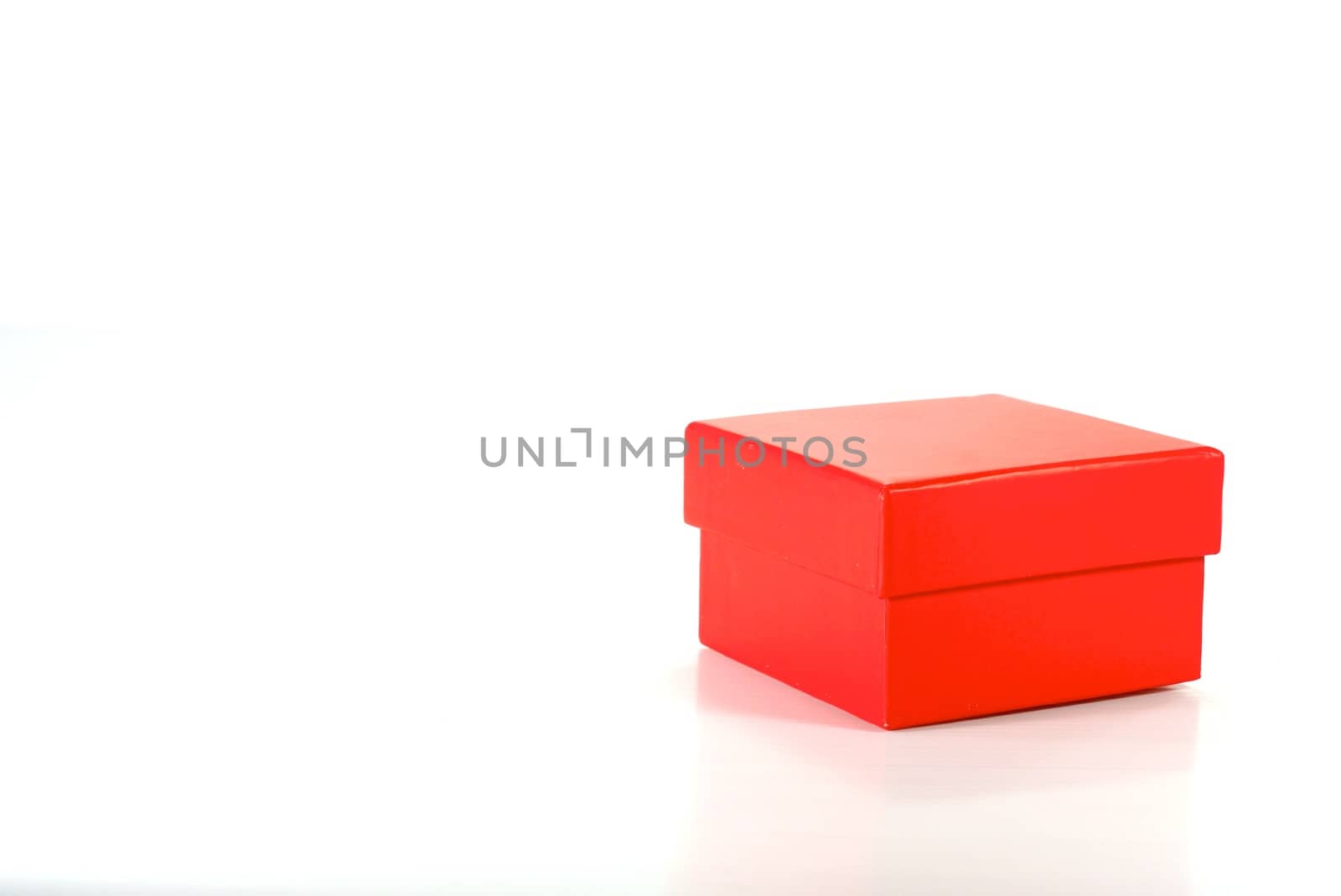 red paper box on white scene,shallow focus