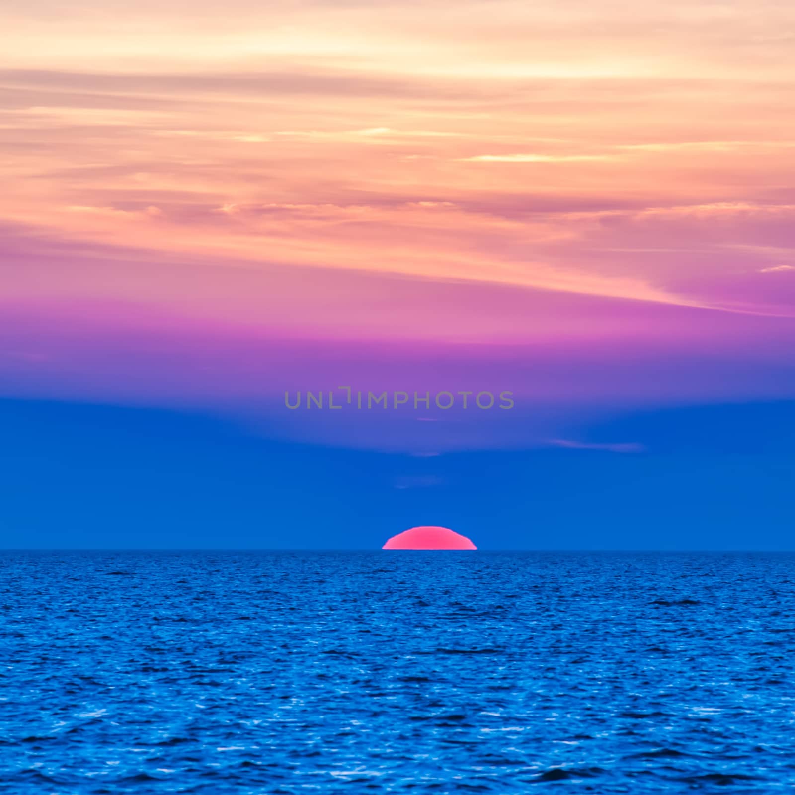 sunset at sea with multiple color prizm by digidreamgrafix